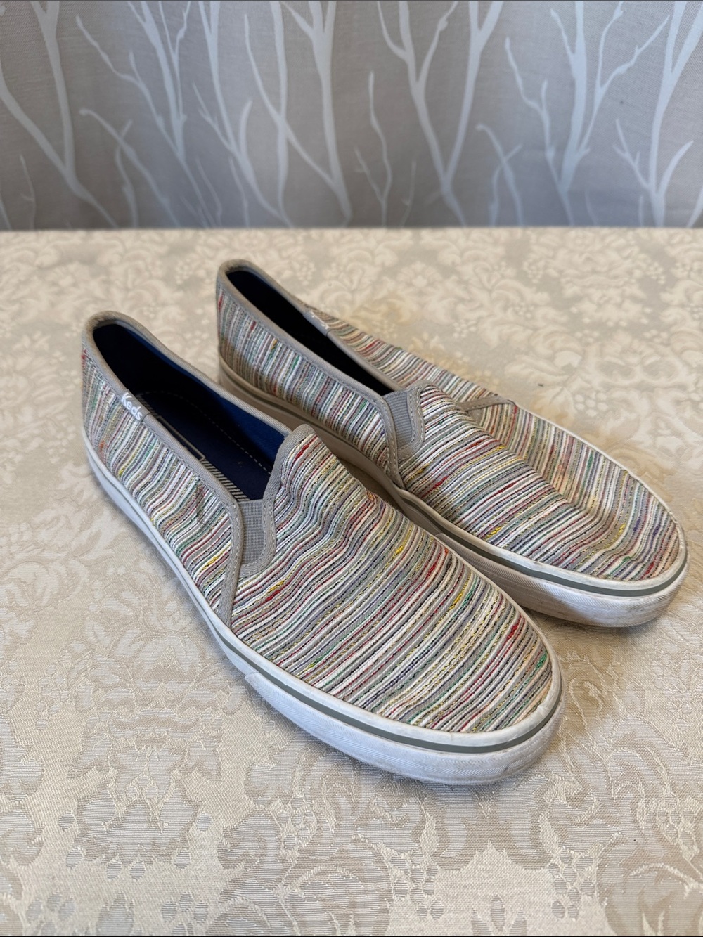 Keds Multicolor Striped Canvas Slip-On Loafers